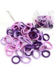 Girls 50pcs Colorful Nylon Small Elastic Hair Bands Hair Accessories Ponytail Holder Children Scrunchie Headband Kids Hair