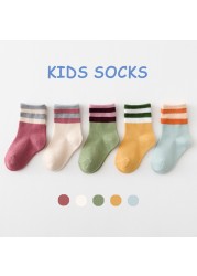 5 Pairs Cotton Kids Warm Socks Winter Socks For Baby Girls Cute Cartoon Newborn Toddler Casual Sports Socks Boys Socks 0-12 Years