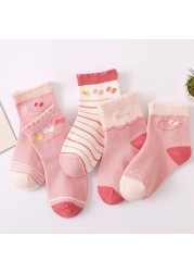 5 Pairs Cotton Kids Warm Socks Winter Socks For Baby Girls Cute Cartoon Newborn Toddler Casual Sports Socks Boys Socks 0-12 Years