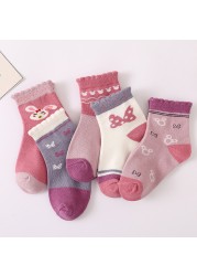 5 Pairs Cotton Kids Warm Socks Winter Socks For Baby Girls Cute Cartoon Newborn Toddler Casual Sports Socks Boys Socks 0-12 Years