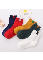 5 Pairs Cotton Kids Warm Socks Winter Socks For Baby Girls Cute Cartoon Newborn Toddler Casual Sports Socks Boys Socks 0-12 Years