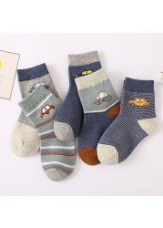 5 Pairs Cotton Kids Warm Socks Winter Socks For Baby Girls Cute Cartoon Newborn Toddler Casual Sports Socks Boys Socks 0-12 Years