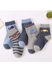 5 Pairs Cotton Kids Warm Socks Winter Socks For Baby Girls Cute Cartoon Newborn Toddler Casual Sports Socks Boys Socks 0-12 Years