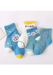 5 Pairs Cotton Kids Warm Socks Winter Socks For Baby Girls Cute Cartoon Newborn Toddler Casual Sports Socks Boys Socks 0-12 Years