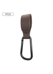 PU Leather Baby Stroller Hook Bag Hanging Bags Holder 360 Degree Rotate Pram Stroller Velcro Organizer Strap Stroller Accessories