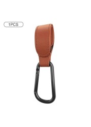 PU Leather Baby Stroller Hook Bag Hanging Bags Holder 360 Degree Rotate Pram Stroller Velcro Organizer Strap Stroller Accessories