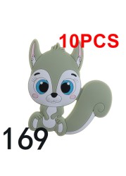 10pcs Silicone Squirrel Baby Teether Cartoon Rodent Necklace Bpa Free Nursing Small Animal Newborn Chew Teething Necklace Toys