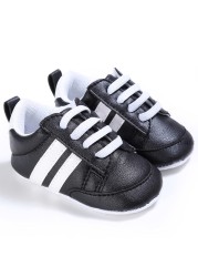 Soft Sole Leather Striped Boy Shoes Baby Girl Shoes Children Sport Running Shoes Newborn Baby First Walkers Toddler Kids Sneaker