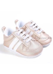 Soft Sole Leather Striped Boy Shoes Baby Girl Shoes Children Sport Running Shoes Newborn Baby First Walkers Toddler Kids Sneaker