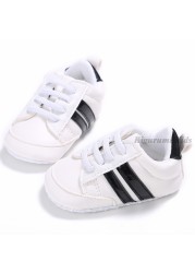 Soft Sole Leather Striped Boy Shoes Baby Girl Shoes Children Sport Running Shoes Newborn Baby First Walkers Toddler Kids Sneaker