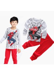 New Spider-Man cartoon children's long-sleeved pajamas children's champion home wear boys' underwear two-piece suit pajamas