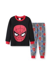 New Spider-Man cartoon children's long-sleeved pajamas children's champion home wear boys' underwear two-piece suit pajamas