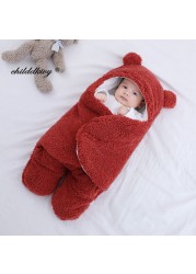 Soft Newborn Baby Wrap Blankets Baby Sleeping Bag Envelope for Newborns Sleeping Bag Cotton Thicken Cocoon for 0-9 Months Baby