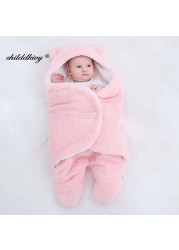 Soft Newborn Baby Wrap Blankets Baby Sleeping Bag Envelope for Newborns Sleeping Bag Cotton Thicken Cocoon for 0-9 Months Baby