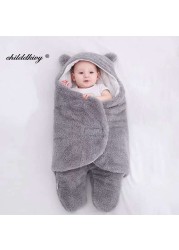 Soft Newborn Baby Wrap Blankets Baby Sleeping Bag Envelope for Newborns Sleeping Bag Cotton Thicken Cocoon for 0-9 Months Baby