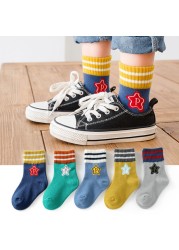 5pairs/lot Baby Boys Girls Socks Fashion Cartoon Animal Pattern Cotton Kids Socks 1-12 Years New Spring Autumn Socks for Boy