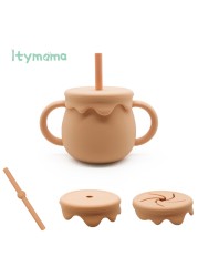 New Three In One Baby Feeding Cups With Straw 250ml Learning Cups Food Grade Silicone Snack Cup Kids With Silicone Sippy Cup