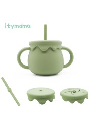 New Three In One Baby Feeding Cups With Straw 250ml Learning Cups Food Grade Silicone Snack Cup Kids With Silicone Sippy Cup