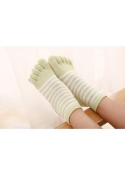 Autumn Winter Kids Striped Cotton Five Toe Floor Ankle Socks Boys Girls Casual Children Breathable Soft Short Tube Socks