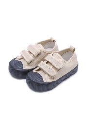 Boys Girls Candy Color Casual Shoes Toddler Kids Breathable Hook and Loop Shoes Luxury Soft Children Canvas Shoes Toddler Toddler