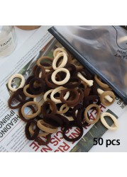 50pcs Set Colorful Girl Ornament Nylon Elastic Hair Bands Ponytail Hair Accessories Holder Rubber Bands Scrunchie Headband