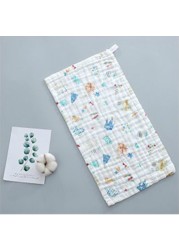 Six Layers Pure Cotton Baby Towel Cotton Gauze Combed Long Square Towel Newborn Washing Bath Towel 25x50cm