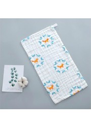 Six Layers Pure Cotton Baby Towel Cotton Gauze Combed Long Square Towel Newborn Washing Bath Towel 25x50cm