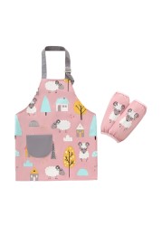 1 set 3-12 years baby girl boy waterproof adjustable painting apron with sleeves set baby kids toddler infant burp cloth