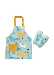 1 set 3-12 years baby girl boy waterproof adjustable painting apron with sleeves set baby kids toddler infant burp cloth