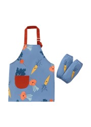 1 set 3-12 years baby girl boy waterproof adjustable painting apron with sleeves set baby kids toddler infant burp cloth