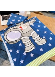 Cartoon Baby Toddler Hooded Cloak Infant Bathrobe Baby Bath Towel Robe Cotton Boy Girl Beach Robe Dinosaur Cape Newborn Wrap Blanket