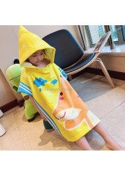 Cartoon Baby Toddler Hooded Cloak Infant Bathrobe Baby Bath Towel Robe Cotton Boy Girl Beach Robe Dinosaur Cape Newborn Wrap Blanket