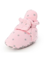 Newborn Baby Socks Shoes Boy Girl Star Toddler First Walkers Socks Cotton Comfort Soft Anti-slip Warm Crib Infant Shoes