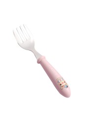 Baby Kids Cartoon Cute Spoon Fork Stainless Steel Tableware Training Learn Food Feeding Scoop Fork Utensils For Baby