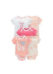 5pcs baby girl/boy bodysuit clothes for newborns high quality summer romper jumpsuits short sleeve infant girls clothes