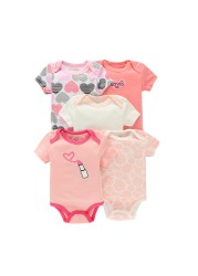 5pcs baby girl/boy bodysuit clothes for newborns high quality summer romper jumpsuits short sleeve infant girls clothes