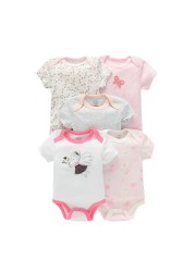 5pcs baby girl/boy bodysuit clothes for newborns high quality summer romper jumpsuits short sleeve infant girls clothes