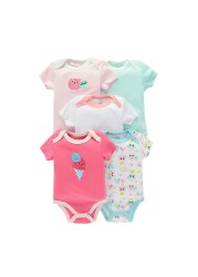 5pcs baby girl/boy bodysuit clothes for newborns high quality summer romper jumpsuits short sleeve infant girls clothes