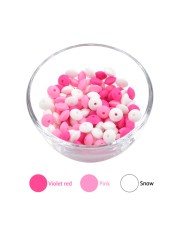 50pcs/lot 12mm Silicone Lentils Silicone Beads BPA Free DIY Magic Newborn Nursing Accessory Teething Necklace Teething Toy