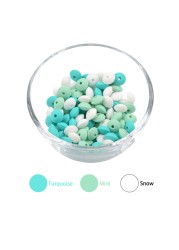 50pcs/lot 12mm Silicone Lentils Silicone Beads BPA Free DIY Magic Newborn Nursing Accessory Teething Necklace Teething Toy