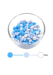 50pcs/lot 12mm Silicone Lentils Silicone Beads BPA Free DIY Magic Newborn Nursing Accessory Teething Necklace Teething Toy