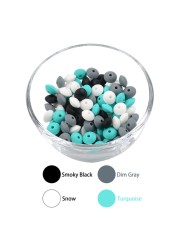 50pcs/lot 12mm Silicone Lentils Silicone Beads BPA Free DIY Magic Newborn Nursing Accessory Teething Necklace Teething Toy