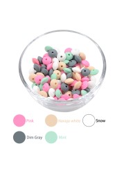 50pcs/lot 12mm Silicone Lentils Silicone Beads BPA Free DIY Magic Newborn Nursing Accessory Teething Necklace Teething Toy