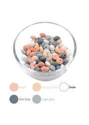 50pcs/lot 12mm Silicone Lentils Silicone Beads BPA Free DIY Magic Newborn Nursing Accessory Teething Necklace Teething Toy