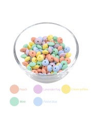 50pcs/lot 12mm Silicone Lentils Silicone Beads BPA Free DIY Magic Newborn Nursing Accessory Teething Necklace Teething Toy