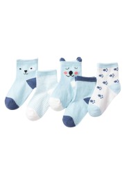 5 Pairs/Lot Baby Socks for Newborns Infant Cute Cartoon Cotton Socks Soft Summer 0-4Years Boy Girl Lovely Mesh Kids Gift CN