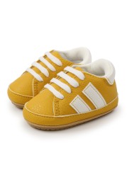 Newborn Baby Shoes Classic Leather Strap Boys Girls Multicolor Rubber Sole Infant Anti-slip First Walkers Shoes