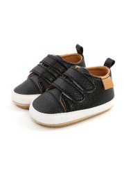 Newborn Baby Shoes Classic Leather Strap Boys Girls Multicolor Rubber Sole Infant Anti-slip First Walkers Shoes
