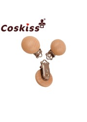 Coskiss Pure Natural Wo Wooden Pacifier Clip DIY Care Accessories Pacifier Clip Chewing Teeth DIY Holding Tool