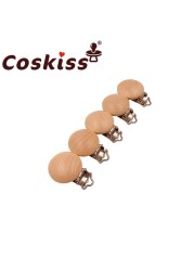 Coskiss Pure Natural Wo Wooden Pacifier Clip DIY Care Accessories Pacifier Clip Chewing Teeth DIY Holding Tool